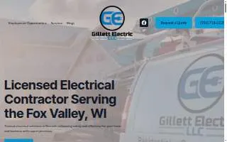 Gillett Electric LLC of Fox Crossing website