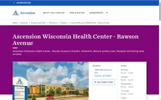 Ascension WI Health Center - Rawson Ave Primary & Specialty Care website