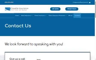 Clavette Insurance Agency website