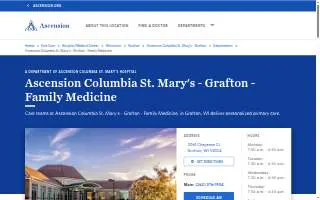 Ascension Columbia St. Mary's - Grafton - Family Medicine website