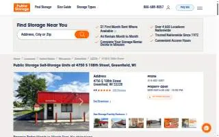 Public Storage of Greenfield website