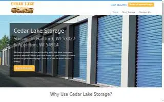Cedar Lake Storage website