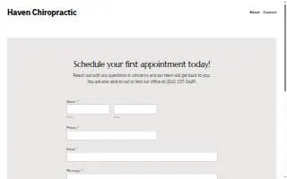 Haven Chiropractic of Hartford website
