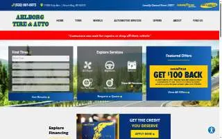 Ahlborg Tire & Auto website