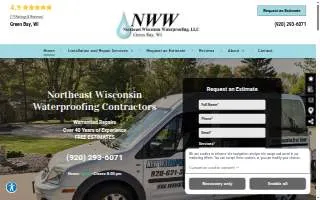 Northeast Wisconsin Waterproofing, LLC website