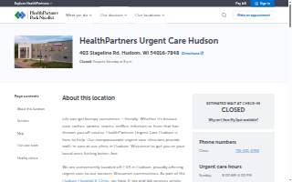 HealthPartners Urgent Care Hudson
