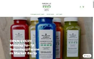 Janesville Juice Bar website