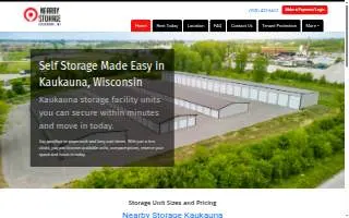 Nearby Storage Kaukauna website