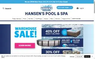 Hansen's Pool & Spa website