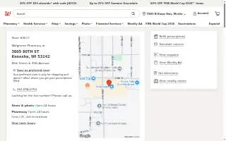 Walgreens Pharmacy of Kenosha website