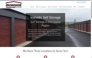 Ironside Self-Storage website