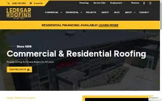 Ledegar Roofing Company, Inc. website