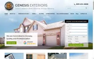 Genesis Exteriors of Madison website
