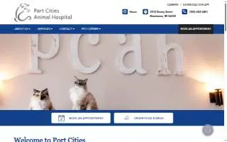 Port Cities Animal Hospital website