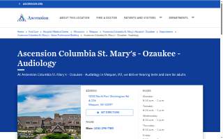 Ascension Columbia St. Mary's - Ozaukee - Audiology