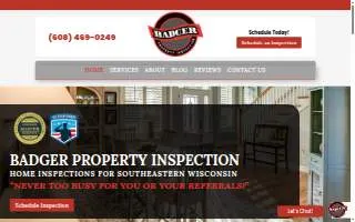 Badger Property Inspection website