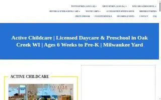 Active Childcare of Milwaukee website