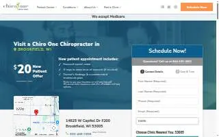 Chiro One Chiropractic & Wellness Center of Brookfield website