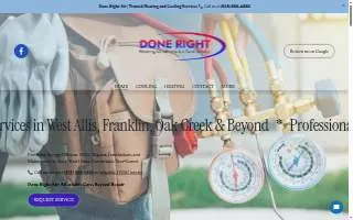 Done Right Air of Milwaukee website