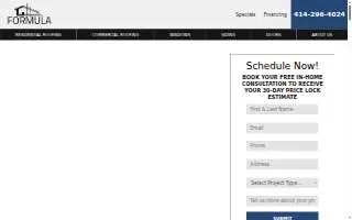 Formula Home Improvements, Inc. website