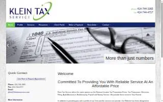 Klein Tax Service website