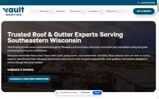 Vault Roofing of Milwaukee website