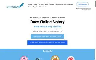 Docs Online Notary website