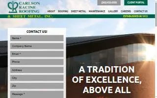 Carlson Racine Roofing & Sheet website