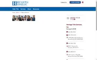 Heritage Title Services website