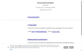 Dynamic Awards and Apparel, LLC website