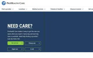 ProHealth Behavioral Health Services website