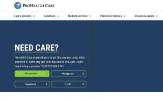 ProHealth Care's Rehabilitation Services New Berlin website
