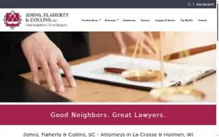 Johns, Flaherty & Collins, SC of Onalaska website