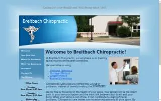 Breitbach Chiropractic website