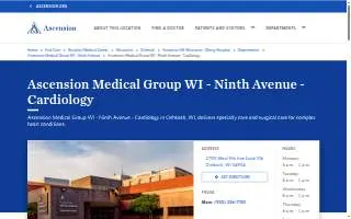 Ascension Medical Group WI - Ninth Avenue - Cardiology website