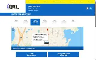 Cliff's Tire & Battery website