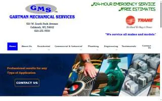 Gartman Mechanical Services website