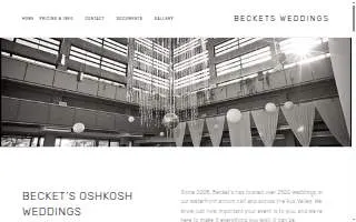 Oshkosh Weddings (waterfront atrium presented by becket's) website
