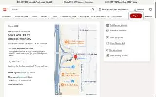 Walgreens Pharmacy of Oshkosh website