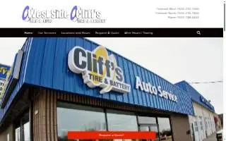 West Side Tire & Auto / Cliff's Tire & Battery website