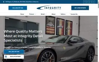 Integrity Detail Specialists of Pewaukee website