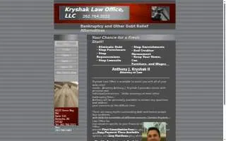 Kryshak Law Office, LLC of Pleasant Prairie website