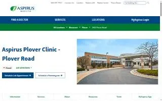 Aspirus Plover Clinic - Plover Road website