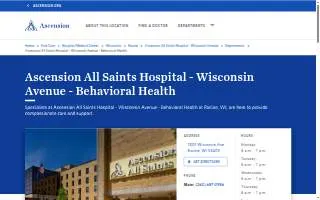 Ascension All Saints Hospital - Wisconsin Avenue - Behavioral Health website