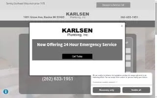 Karlsen Plumbing Inc. website