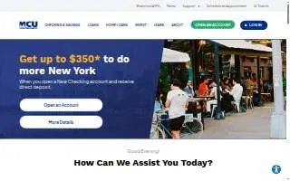 MCU Financial Center Credit Union website