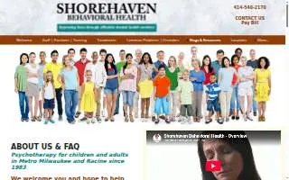 Shorehaven Behavioral Health Inc of Racine website