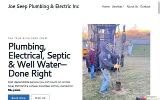 Joe Seep & Sons Plumbing, Electrical & Excavating website