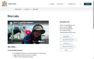 Rice Lake Early Head Start website