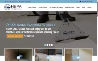 Hepa Cleaning Services website